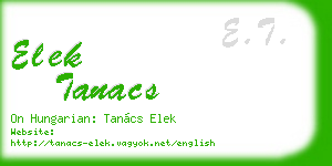 elek tanacs business card